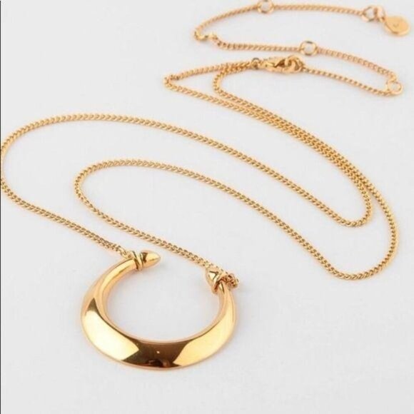Stella Dot Double Horn Crescent Moon Necklace NWT - Picture 1 of 8